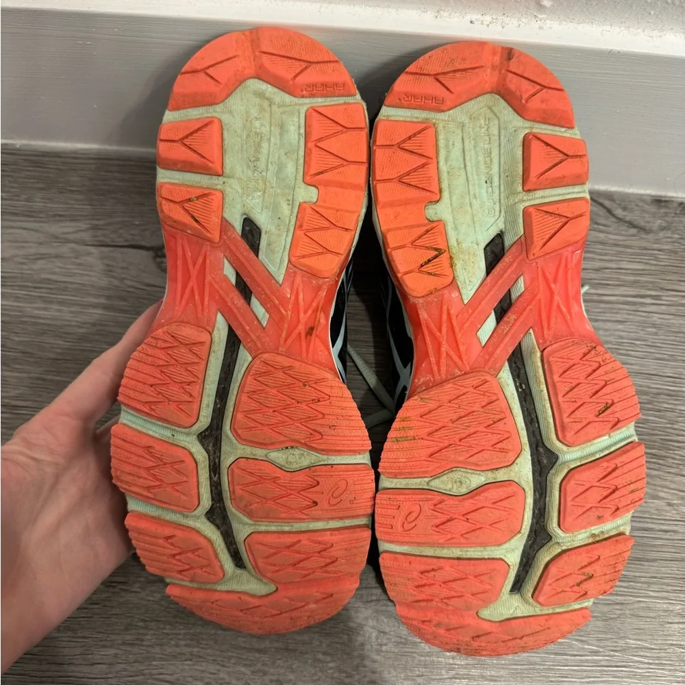 Asics Womens Shoes Dynamic Duomax GT 2000 Fluid Ride Black Aqua Orange